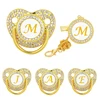 Luxury Zircon Baby Pacifier Clip 26 Letters Newborn Personalized Pacifiers Holder Bling Silicone Infant Teether Nipple Bpa Free 1