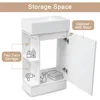 18.6" Small Single Bathroom Vanity with Sink, Freestanding Bathroom Vanity ,Wood Bathroom Cabinet with Ceramic Sink, White 4