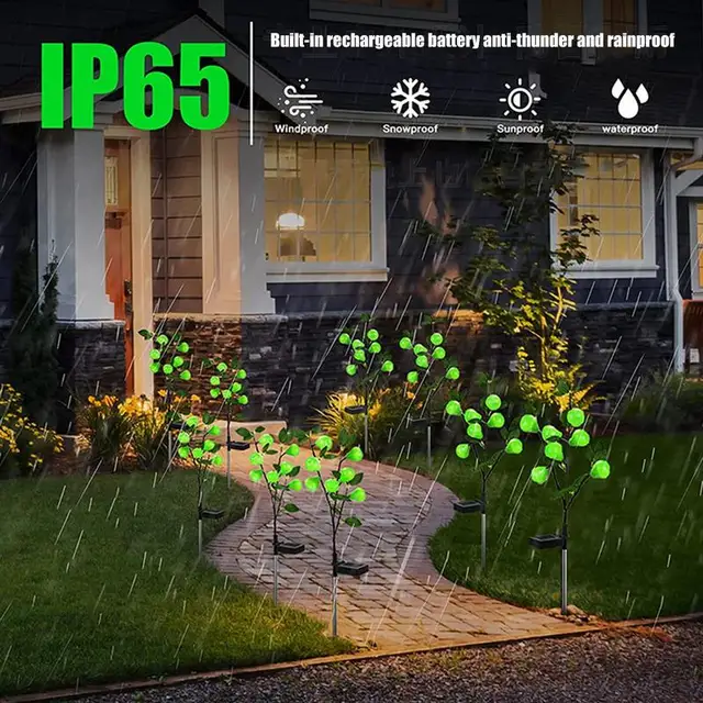 Napenergia Kerti Lámpák Kültéri Vízálló Gyeplámpák Táj Világító Terasz Villa Udvari Dekoráció - Image 5