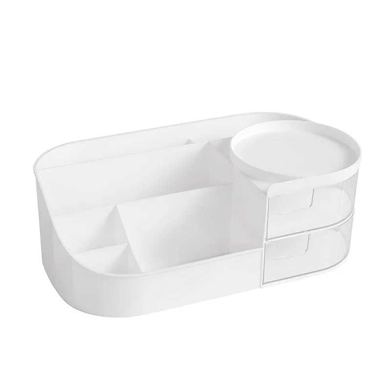 Cosmetic Storage Box Large Capacity with Clear Drawer Multi-functional Makeup Organizer for Dressing Table Skincare Products