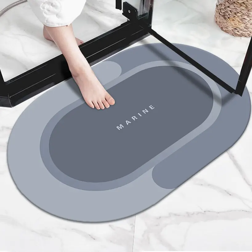 

Bath Mat Super Absorbent Non-slip Quick Drying Bathroom Rugs Entrance Doormat Nappa Skin Floor Mats Toilet Carpet Home Decor
