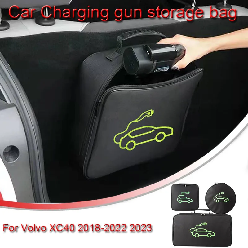 Per Volvo Xc40 2018-2022 2023 Ev Car Portable Charging Cable Storage Borsa Per Il Trasporto Accessorio Per Scatola Di Immagazzinaggio Del Bagagliaio I