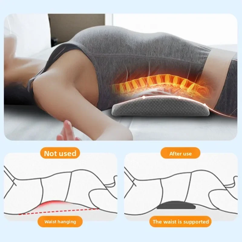 Comfort Bolster Pillow for Back Memory Foam Cotton Cover Lumbar Support Pillow for Semi Roll Pillow