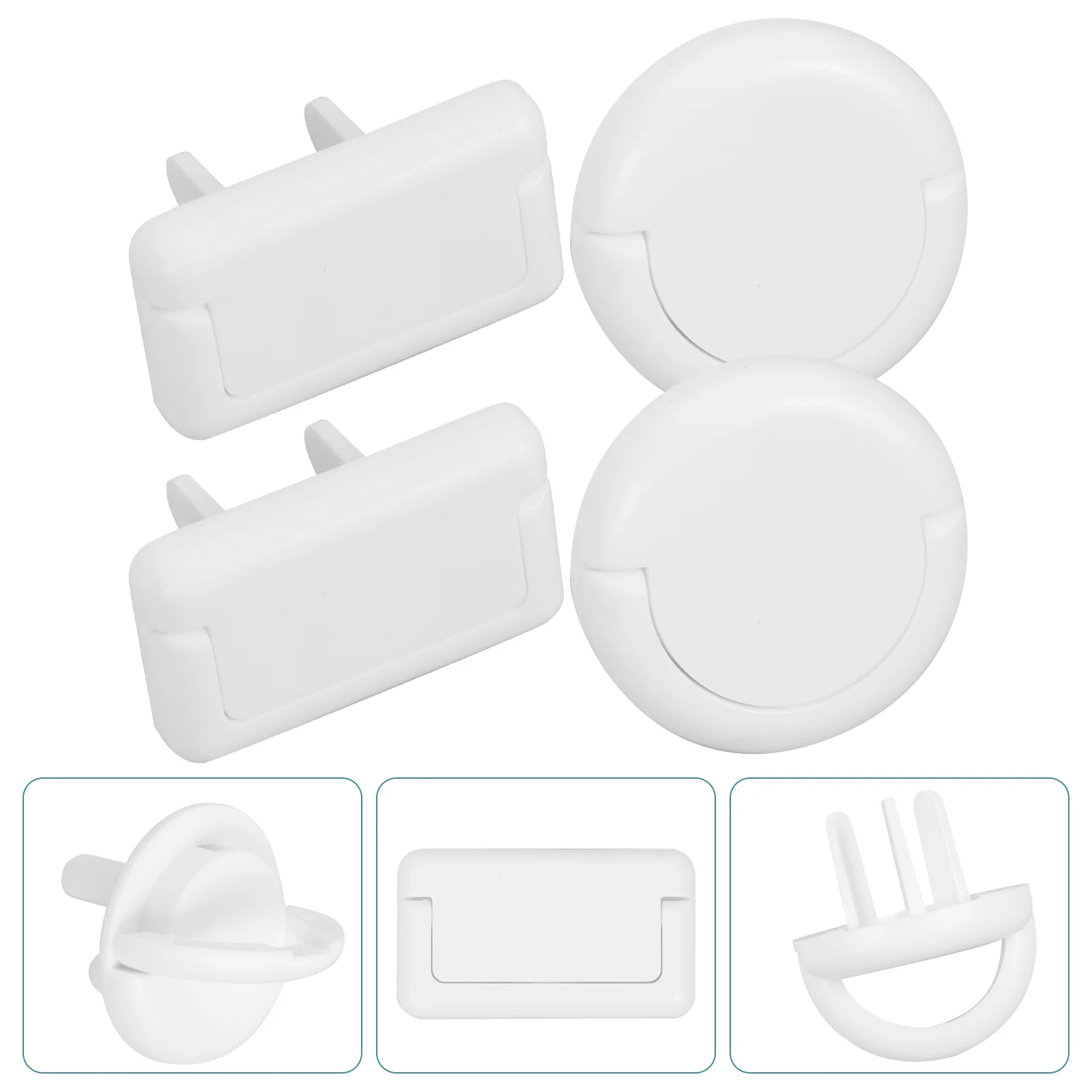 50 Pcs Socket Cover Child Proof Outlet Safety Plugs Electrical Abs Caps Easy Install Baby Protector 2 Prong 3 Prong Unused