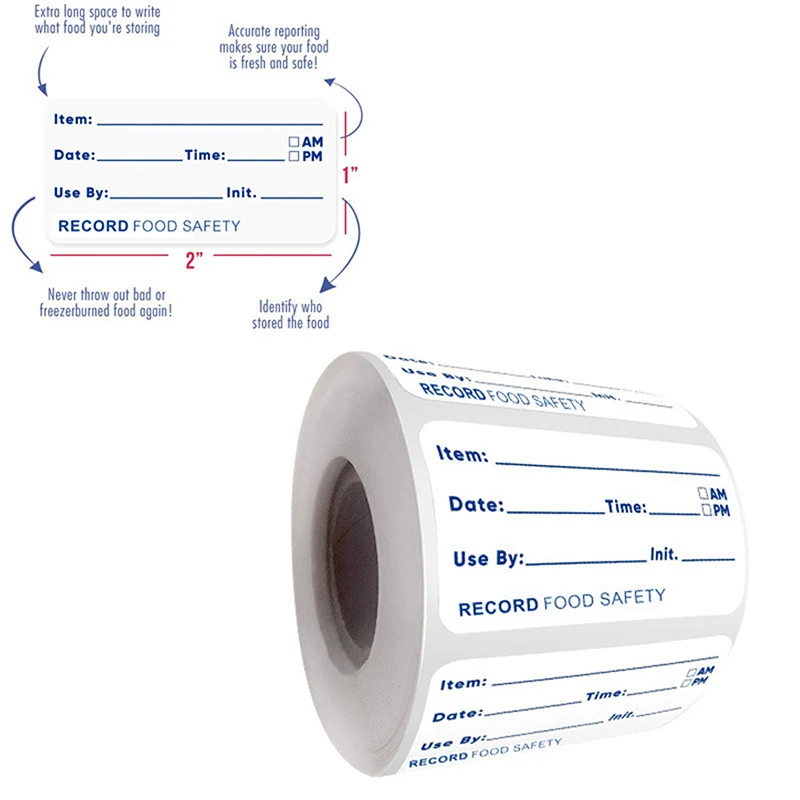 500pcs/roll Kitchen Sticker Refrigerator Freezer Food Storage Date Content Label