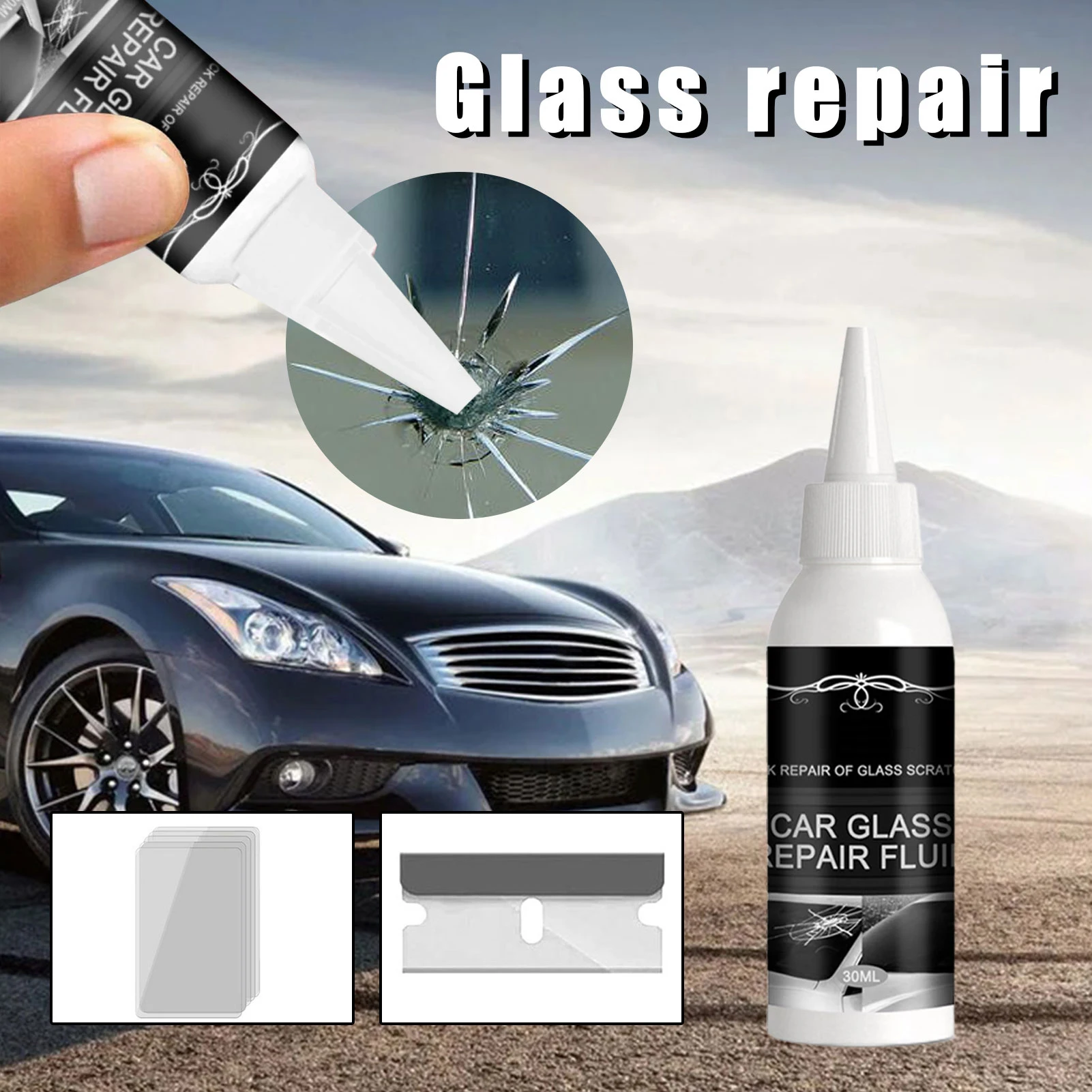 Car Windshield Cracked Repair Tool Cracked Glass Repair Kit Windscreen