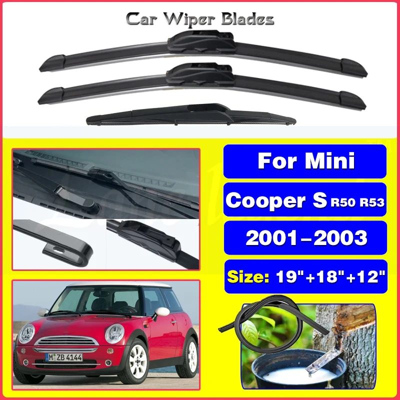 

Wiper Front Rear Wiper Blades Set Kit For Mini Cooper S One D Hatch R50 R53 2001 2002 2003 Windshield Windscreen Rear Window