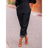 Streetwear Denim Jumpsuits Women 2026 Vintage Puff Sleeve O-Neck Button High Waist Pockets Bright Line Decoration Jumpsuit - Image 5