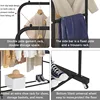 Double Rods Clothing Rack with Wheels, Garment Rack for Hanging Clothes, Multi-functional Bedroom Clothes Rack, Black 6