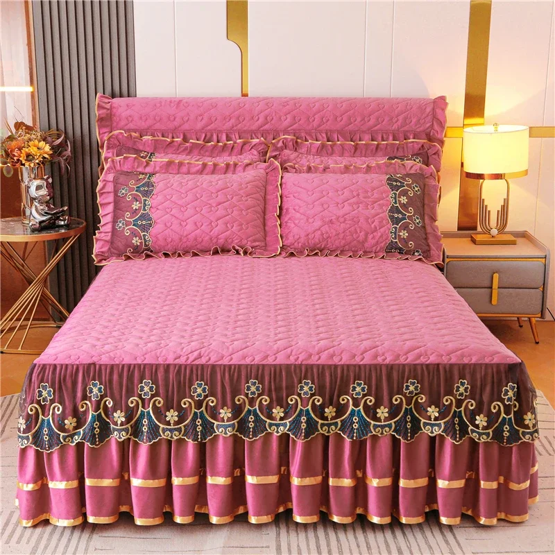 

Роскошное зимнее покрывало на кровать, толстое домашнее кружевное покрывало на кровать, простыни в европейском стиле из хлопка с вышивкой