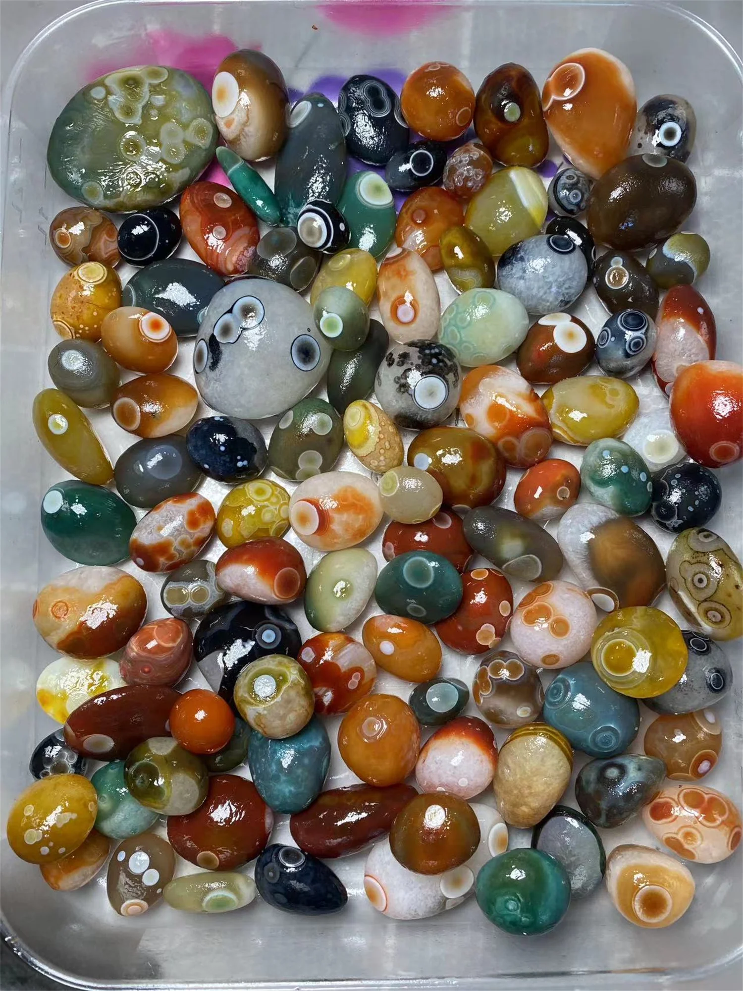 0.5kg/lot Rare Colorful Eye Stone Gobi Agate Non-Porous Bulk Rough Collectibles Miraculous strong energy amulet diy