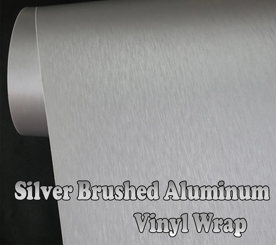 12 x 60 Silver Brushed Aluminum Vinyl Film Wrap Sticker Decal Air Bubble  Free