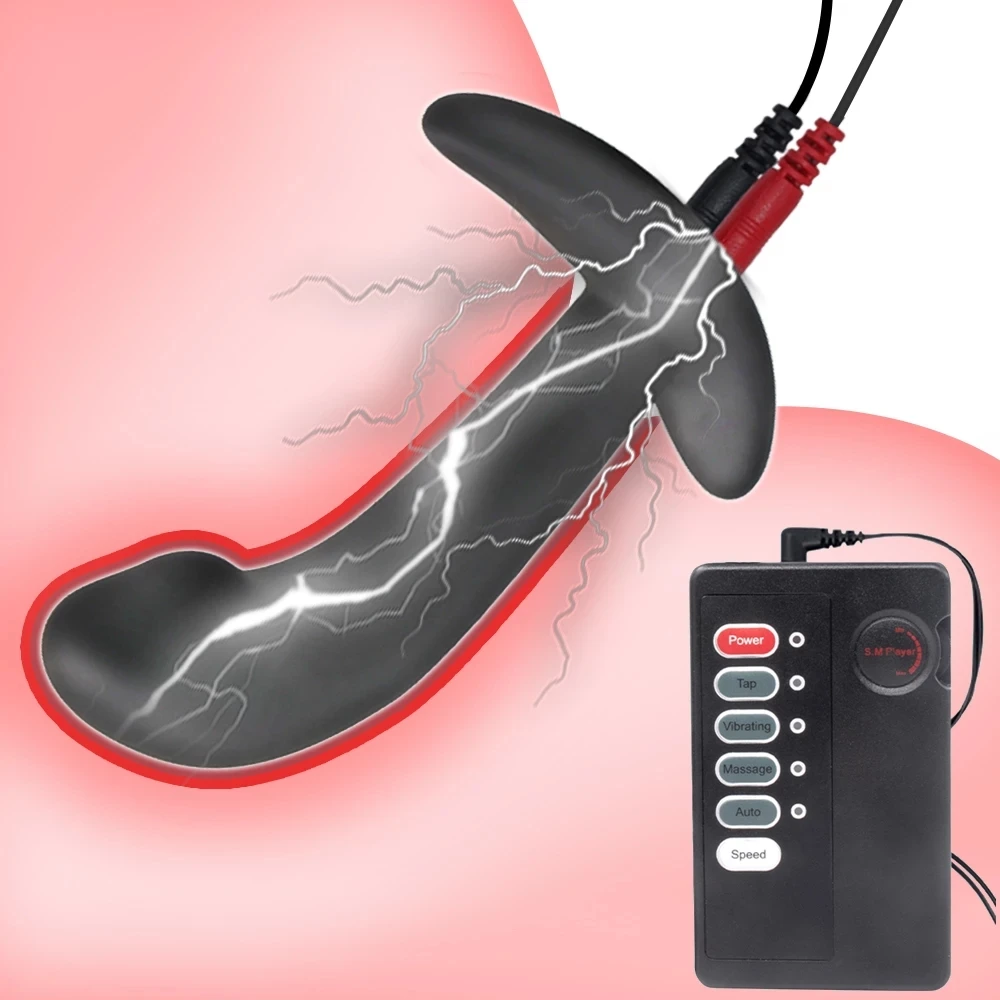 Electro Shock Anal Plug Masturbator Electro Stimulation Silicone Butt Plug Prostate Massager Sex Toys For Men Women electro sex toys electric sex toys
