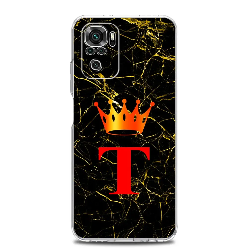 Luxury Marble Letter Crown TPU Phone Case Cover