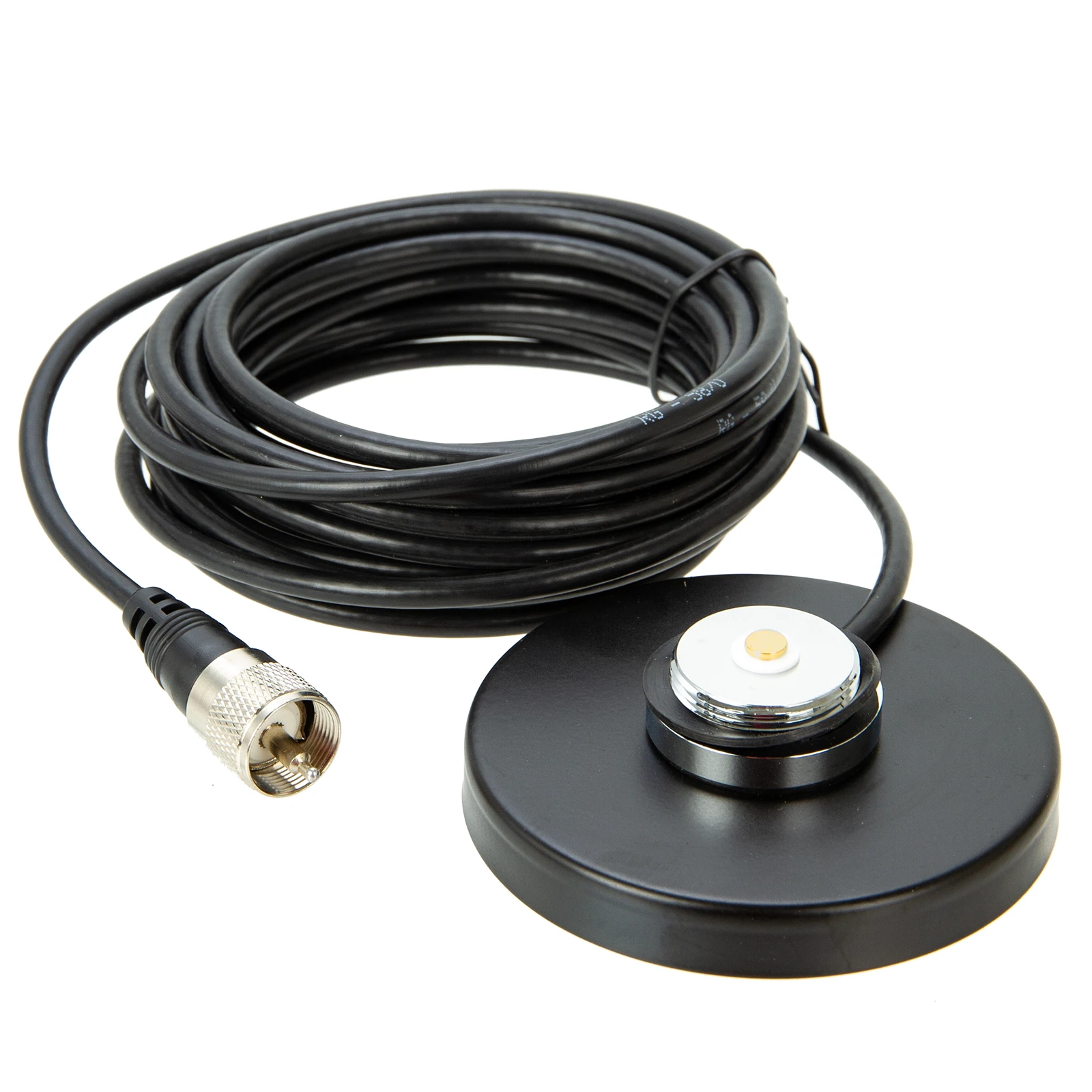 Montaje Magnético para Antenas de 3/4(NMO), 3.5 m de Cable RG58U y Conector UHF (PL259) Macho. GV2