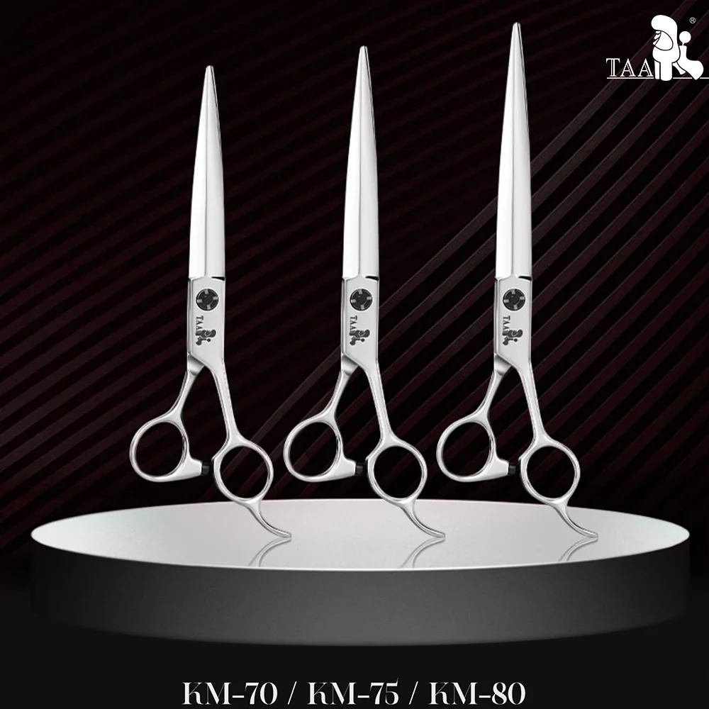 Dog Grooming Scissors Dog Grooming Scissors Kit TAA Dog Grooming Scissors Professional Pet Shears Alloy Steel Handmade for Dog High-end Pet Clipper Straight Shear KM