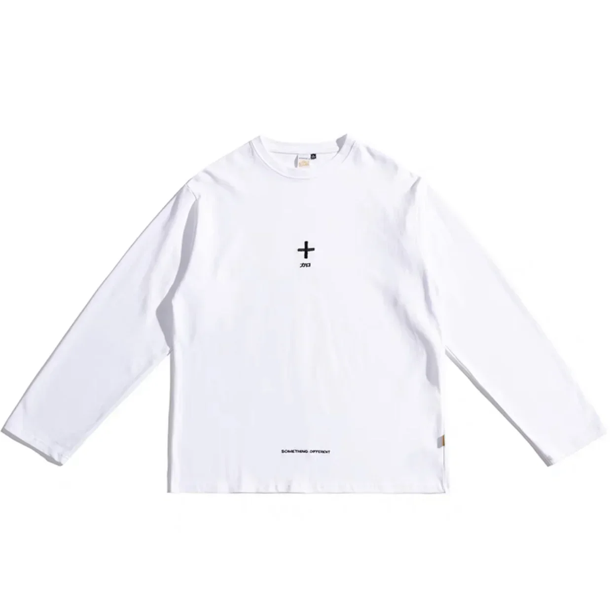thumbnail image 1 of Camisetas holgadas estampadas de algodón 100 % para hombre, ropa negra para hombre, manga larga, ropa de calle de alta calidad, estilo emo, Y2k, talla S, oferta, 1 of 5