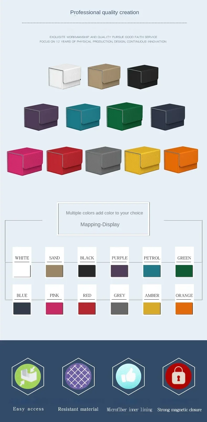 Trading Card Storage Box Pu Leather Magnetic Deck Case_voghion.com
