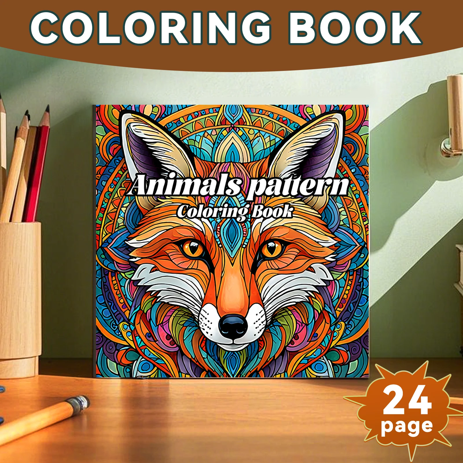 Mandala Animals Paradise Art Coloring Book 24 Page Gift For Birthday Party Relieve Stress Kill Time Graffiti Painting Drawing 2