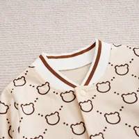 0-18m Newborn Clothing Cute Little Bear Full Print Cotton Comfortable And Soft Spring And Autumn Long Sleeved Baby Jumpsuit 3