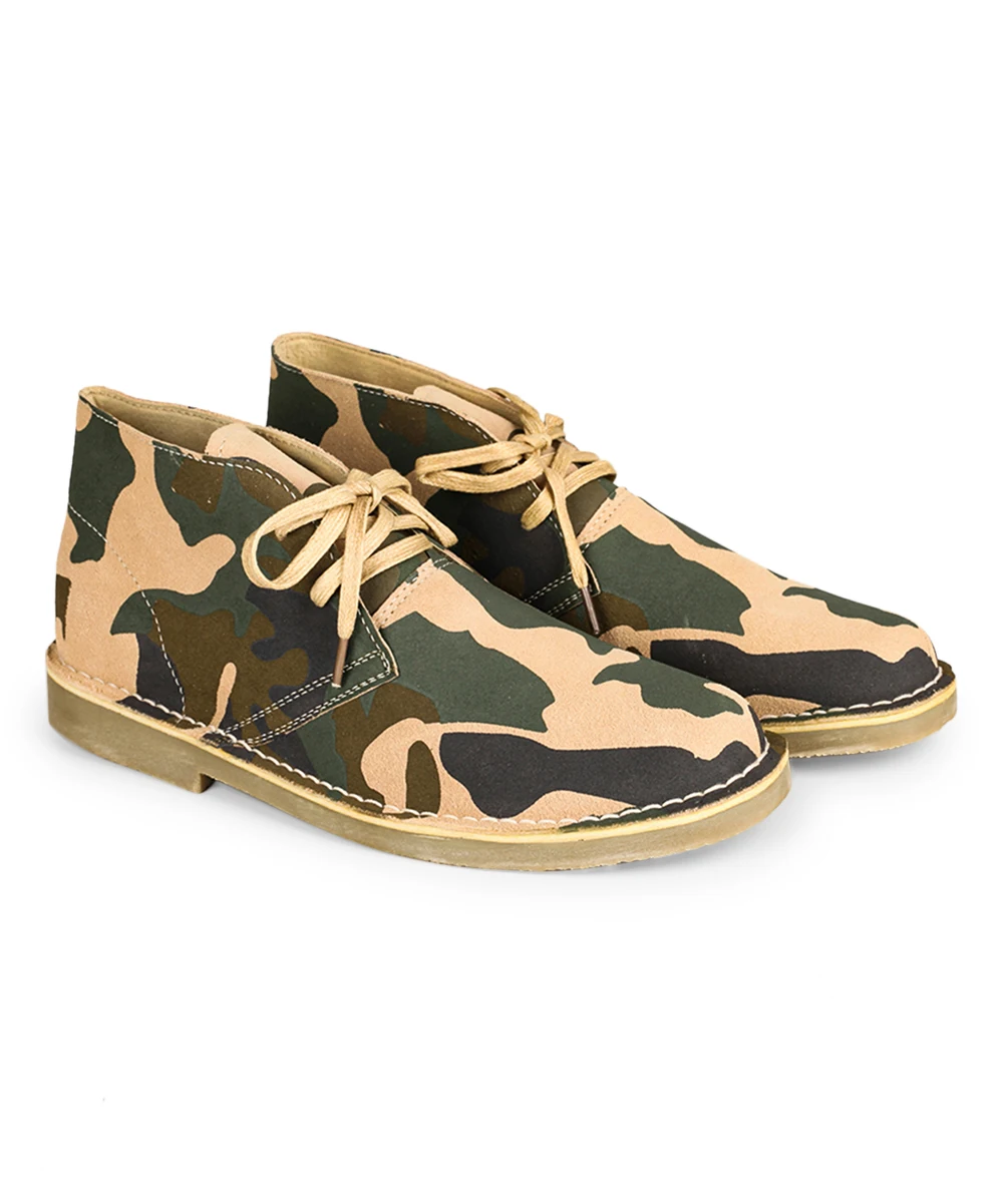 TMA EYES  Camouflage Cow Suede Leather Men's Desert Boots With Pigskin Lining For Outdoor 4