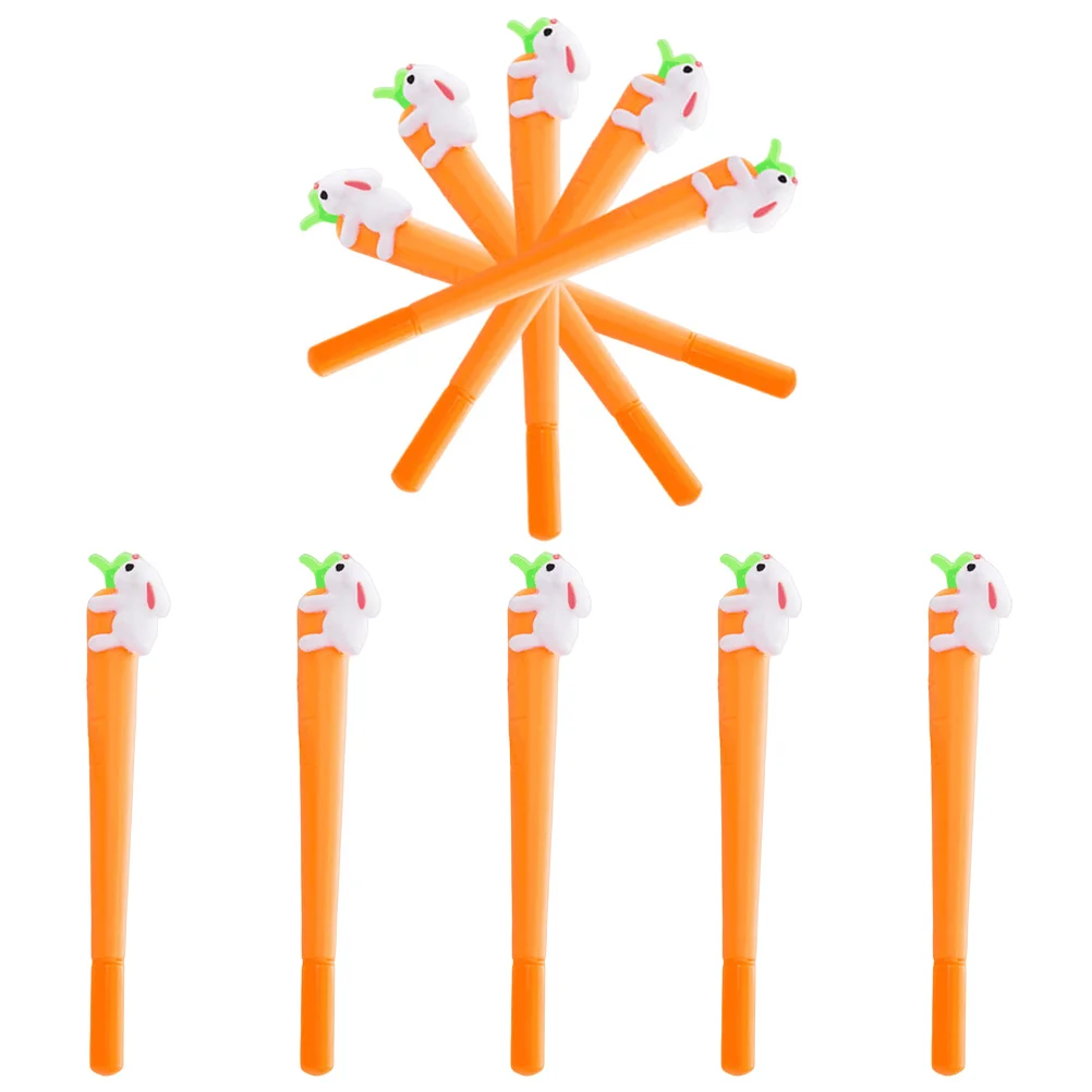 

10pcs Gel Ink Pen Carrot Rabbit Pens Signature Pens Stationery Supplies Cartoon Pen