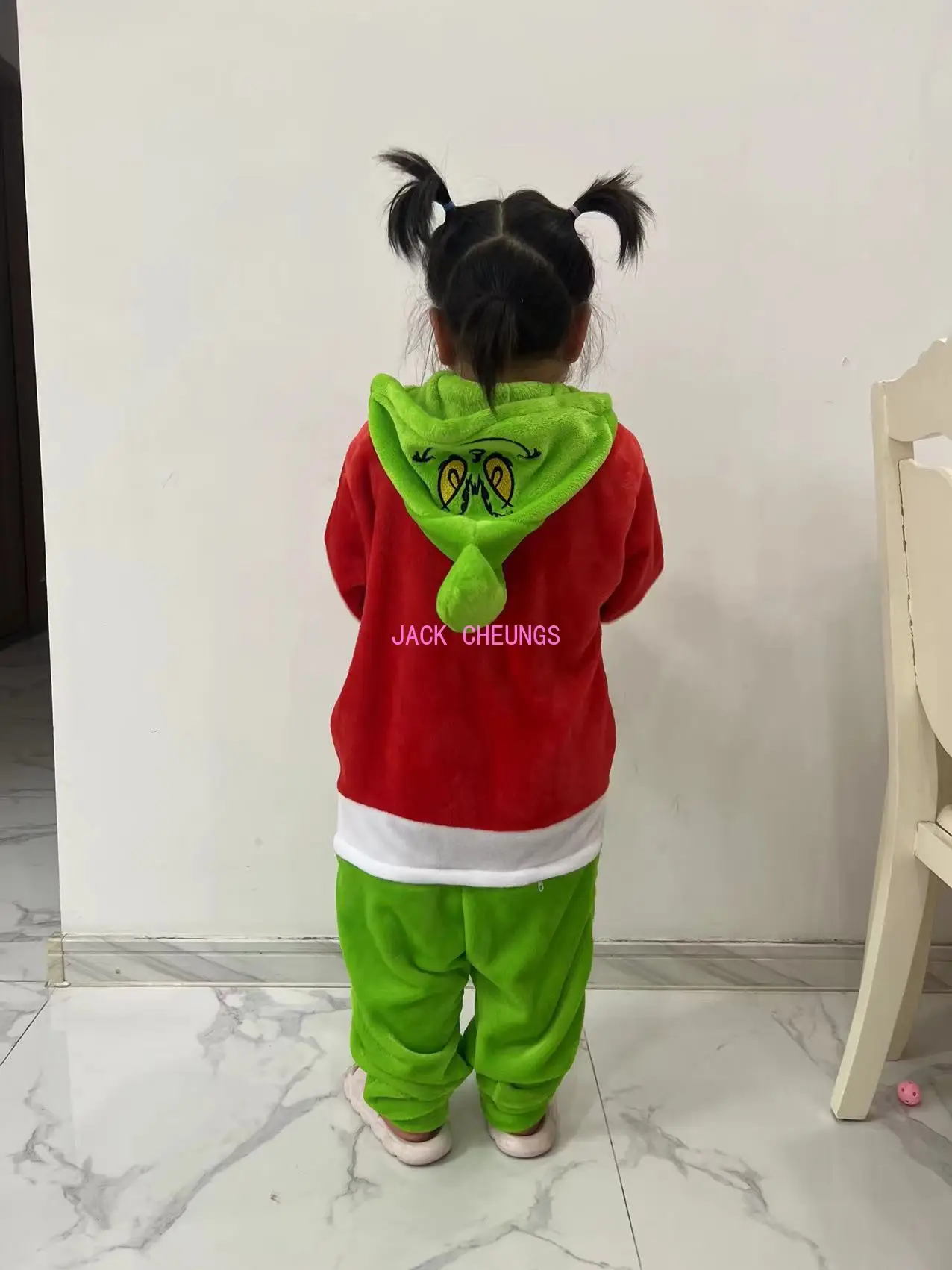 Kids Zipper Grinch Kigurumi Onesies Pajama Boy Girl Sleepwear Halloween Jumpsuit Animal Grinch Cosplay Onesies Pajamas cosplay costumes
