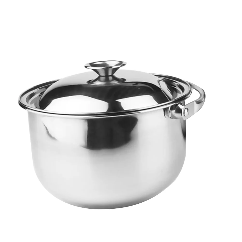 

Kitchen Soup Pot Stainless Steel Stockpot Nonstick Pasta Pot Handle Lid Handheld Induction Cooker Pot Milk Warmer Pot Sauce