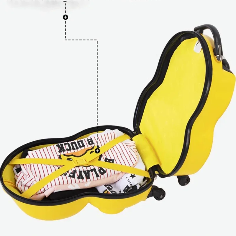 Children's Luggage 18 Inch Cartoon Three-Dimensional Baby Hard Shell Zipper Adjustable Aluminum Alloy Tie Rod Universal Wheels