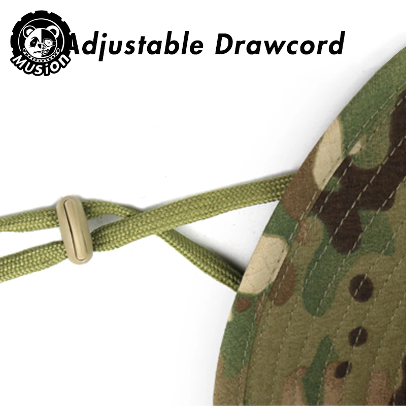 Musion Camouflage Cappello a tesa larga Passamontagna Set Parasole da esterno da uomo Boonie Cap Cappello da pescatore Cappello da pesca con protezione solare - immagine 4