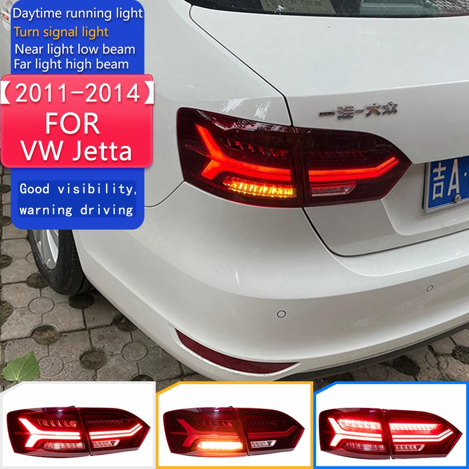 Custom Smoked LED Tail Lights With Sequential Turn Signals For 2011-2014 Volkswagen Jetta (MK6)