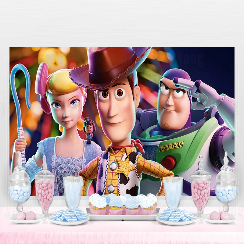 Disney Custom Outdoor Park Toy Story Theme Party Woody Bo Peep Birthday Decor Forniture Banner Photo Background Kids Background
