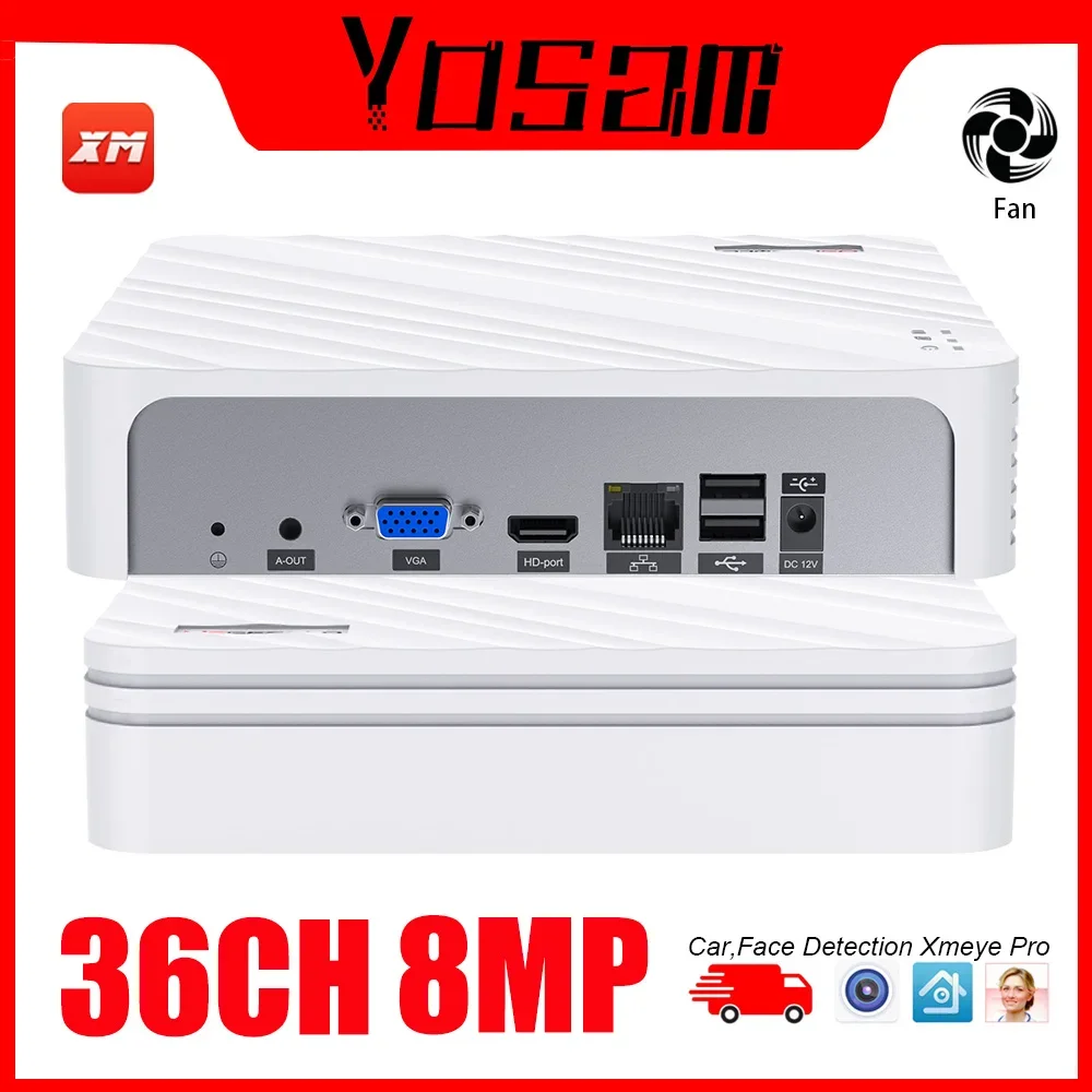 

H.265 8MP NVR with Face Human Support Xmeye Pro App Mobile Monitoring 36CH 32CH 16CH 10CH 4K H.265 NVR HD 3840*2160 Output