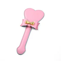 29CM PU Leather Heart-shaped Bowknot Horse Whip，Riding Crop Party Flogger Horse Riding Whip Costumes Performance Props 2