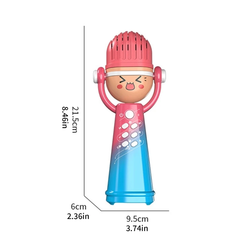 용 대화 형 재미 노래 15UB를위한 휴대용 디자인 및 조명 효과가있는 어린이 무선 마이크 가라오케 스피커 장난감