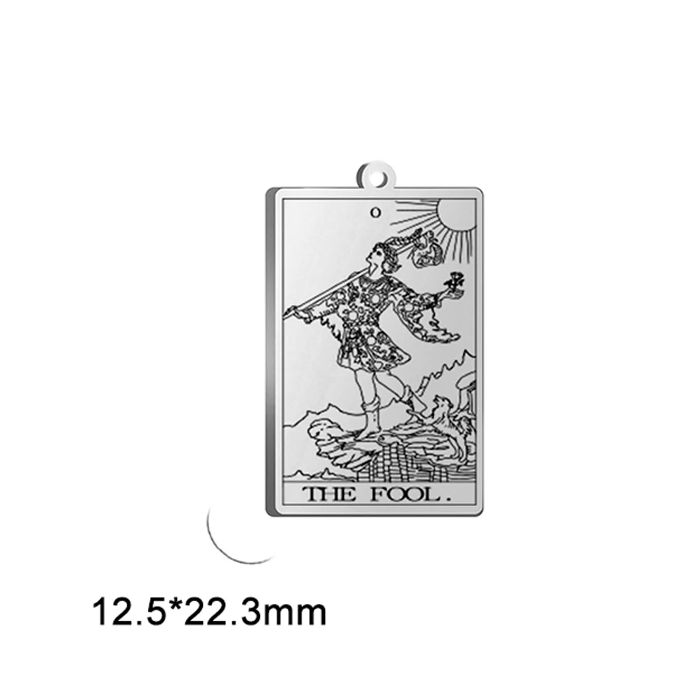 Dawapara Tarot Card Charms: Stainless Steel Magic Amulet Pendants