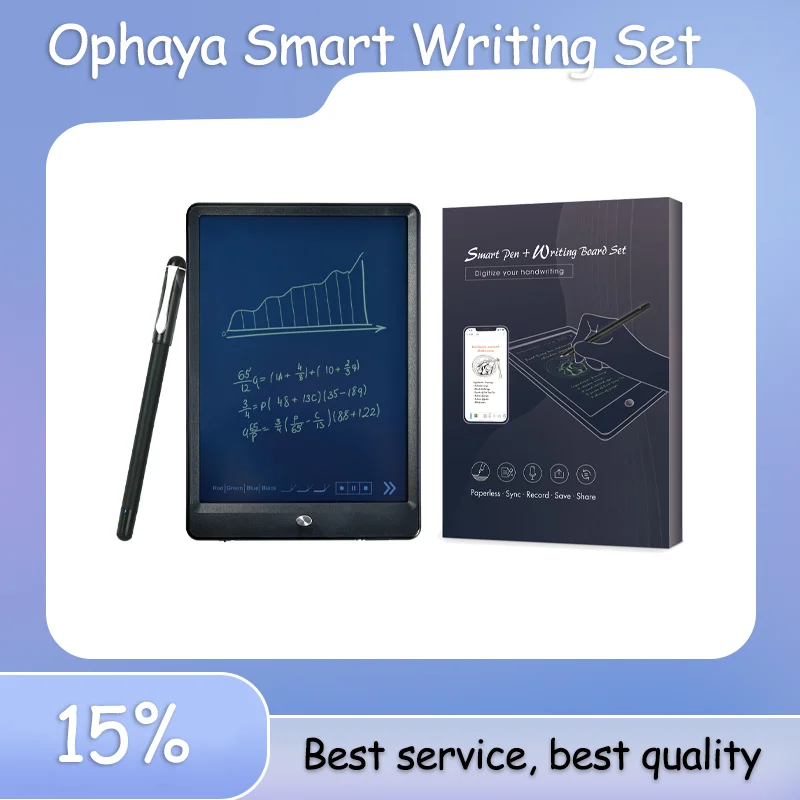 Ophaya 럭셔리 스마트 필기 세트2: 펜 및 10.5인치 재사용 가능한 쓰기 및 그리기 패드(선물 패키지 포함), Bluetooth, 무선, iOS, 안드로이드