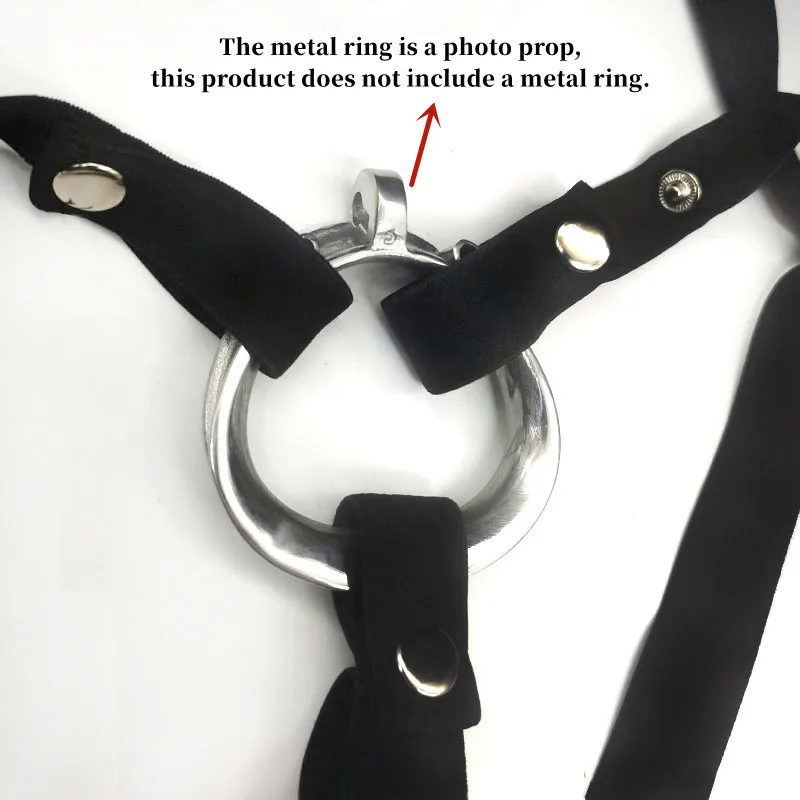 Male Chastity Cage Anti-Off Device Auxiliary Belt Cock Cage Pressure Relief Straps Elastic Band Adjustable Rope With Ring SexToy