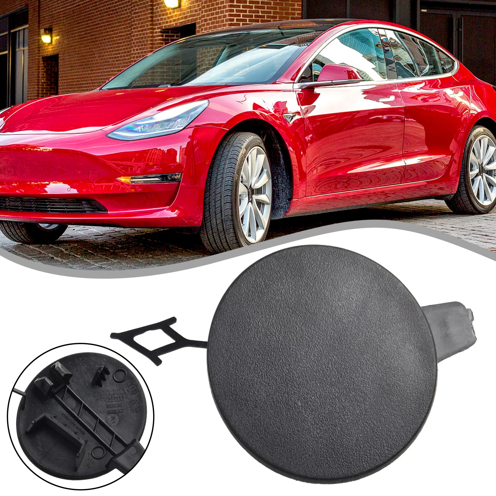 

1 шт., крышка для автомобильного бампера Tesla для модели Y 2020-2022, крышка для заднего бампера автомобиля, прицепа, буксировочный крючок, крышка 1494426-00-A