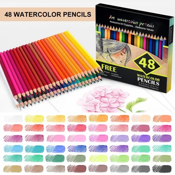 Matite acquerello/colorate, set di 48/72 matite colorate professionali per adulti, per colorare, miscelare e stratificare
