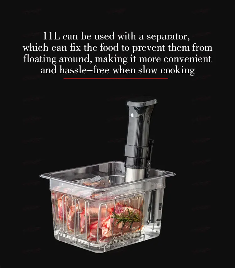 Description Picture 5 of item11L/ 25L Container For Sous Vide Cooker Machine Food Grade PC Material Heat Insulation Stainless Steel Sous Vide Rack