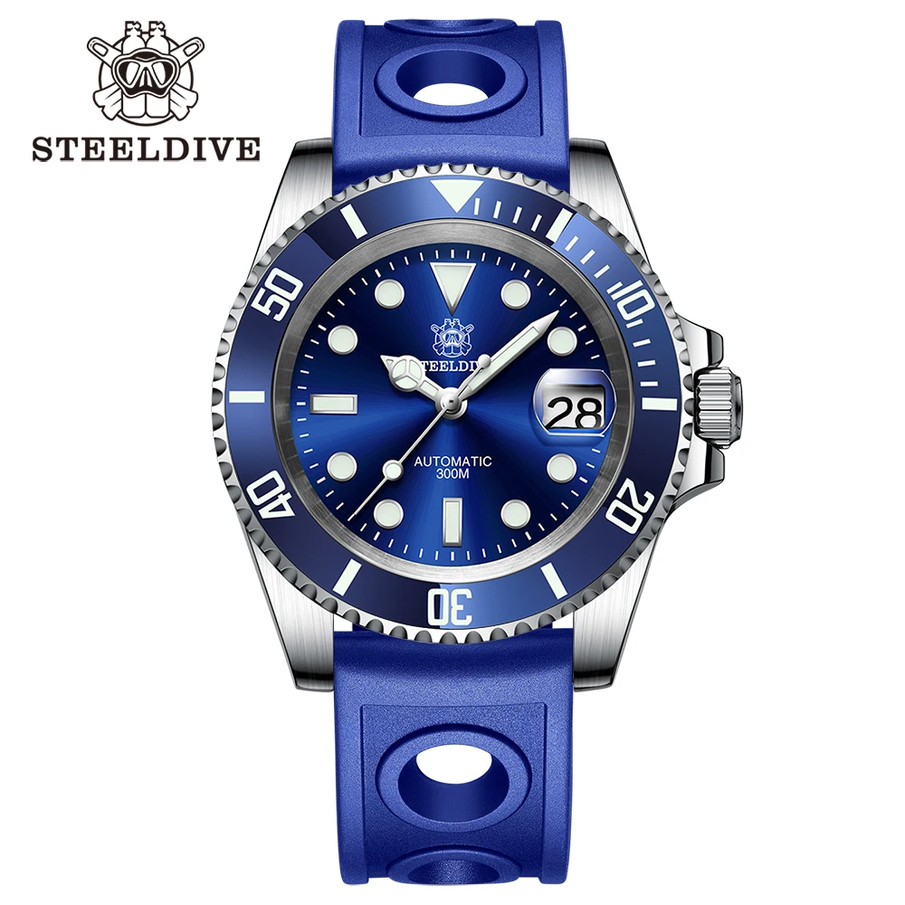 STEELDIVE 1953 Diving Watch Automatic Sapphire Crystal Watch Japan NH35 Automatic Mechanical Dive Watch 300m Magnifying Calendar