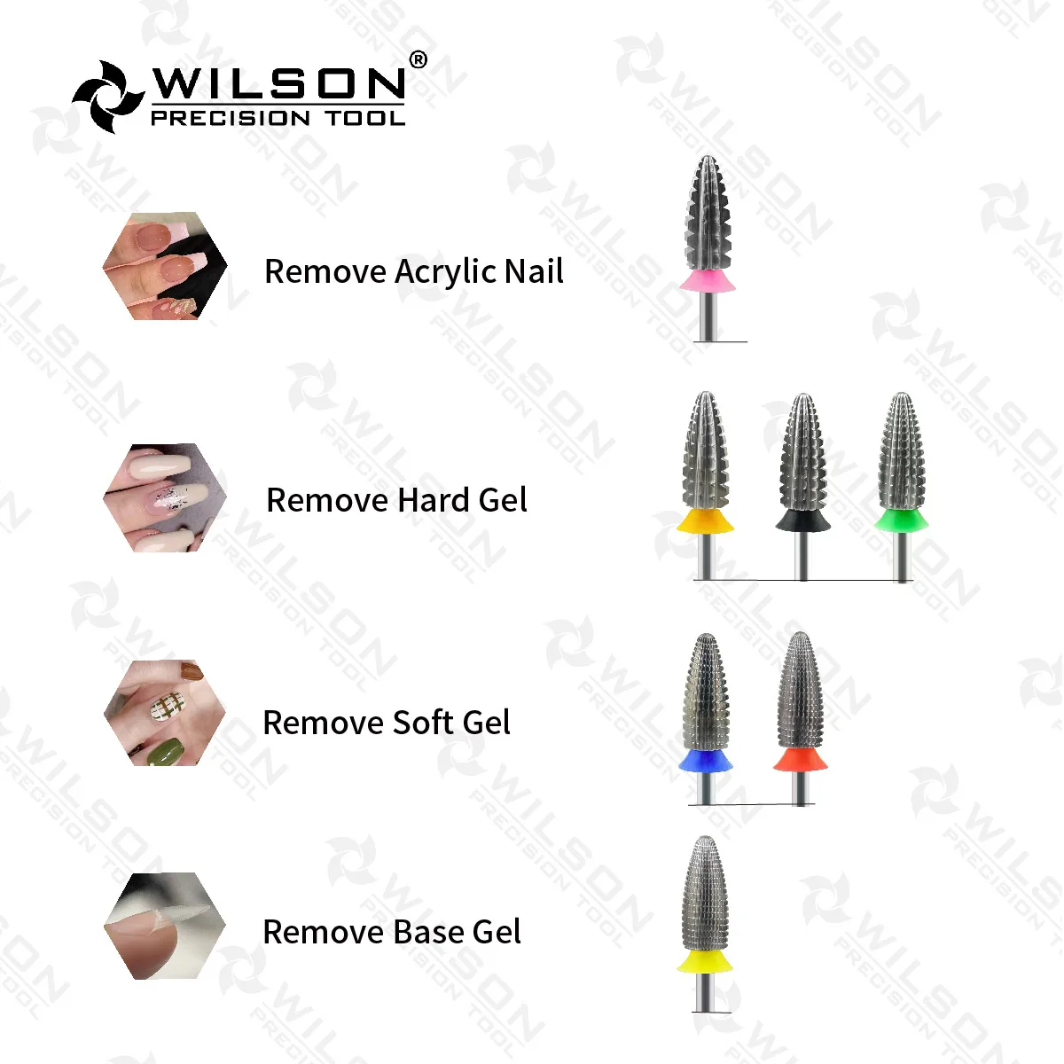 WILSON Typhoon Bits(2 Way)-Tools Nails Cutters for manicure Drill Bits nails accessories remove hard gel 4
