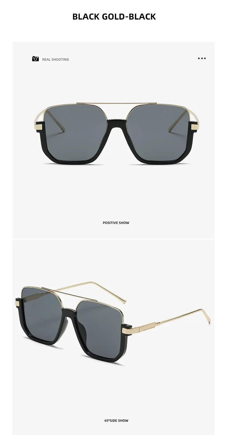 Trendige Polygonale Punk-Sonnenbrille Übergroße Goggle-Brille mit Fortschrittlichem Design Einteiliger Großer Rahmen Sonnenbrille Neue Steampunk-Brille UV400 – Detail 8