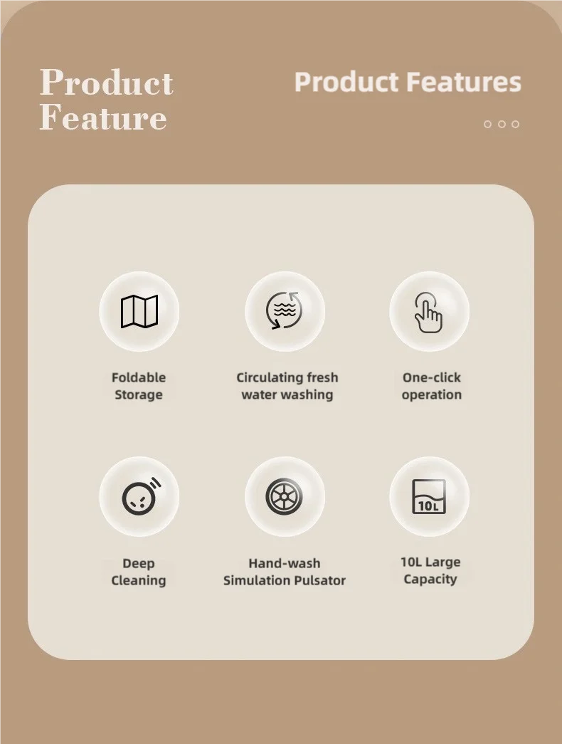 11L Portable Compact Folding Washing Machine With Timed Spin Dry Function For Socks, Underwear, And Lingerie Cleaning