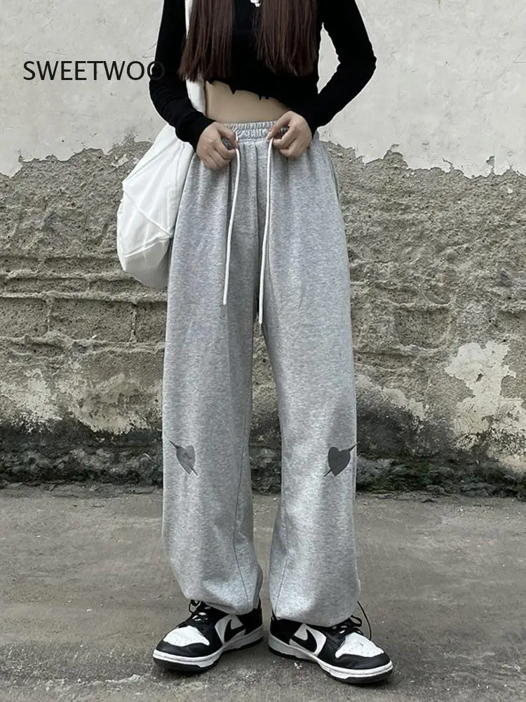 

2022 New Embroidery Love Sweatpants Womens Thin Casual Long Pants Womens Drawstring Bandage Leggings Straight Leg Fashion Tide