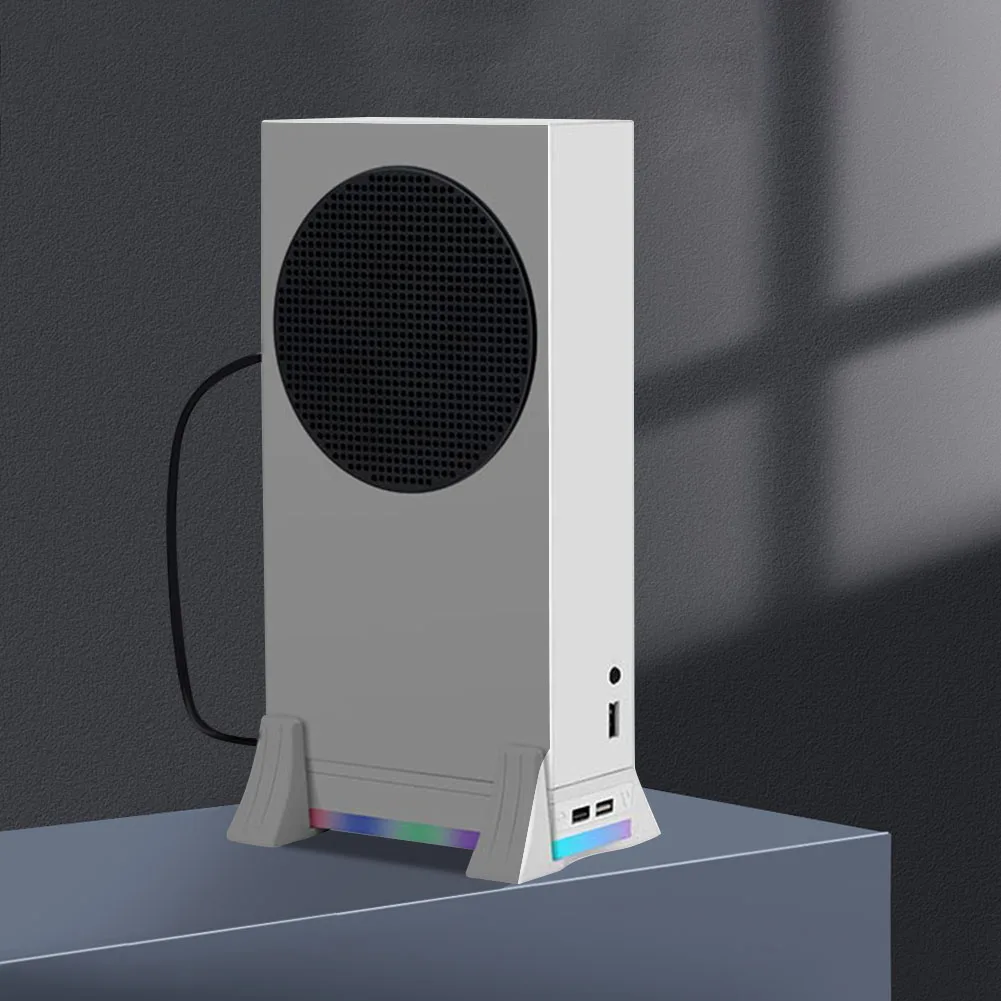 Game Console Holder Cooling Fan 3 Gear Adjustment Game Console Holder Cooling System with Color Light for Xbox Series S