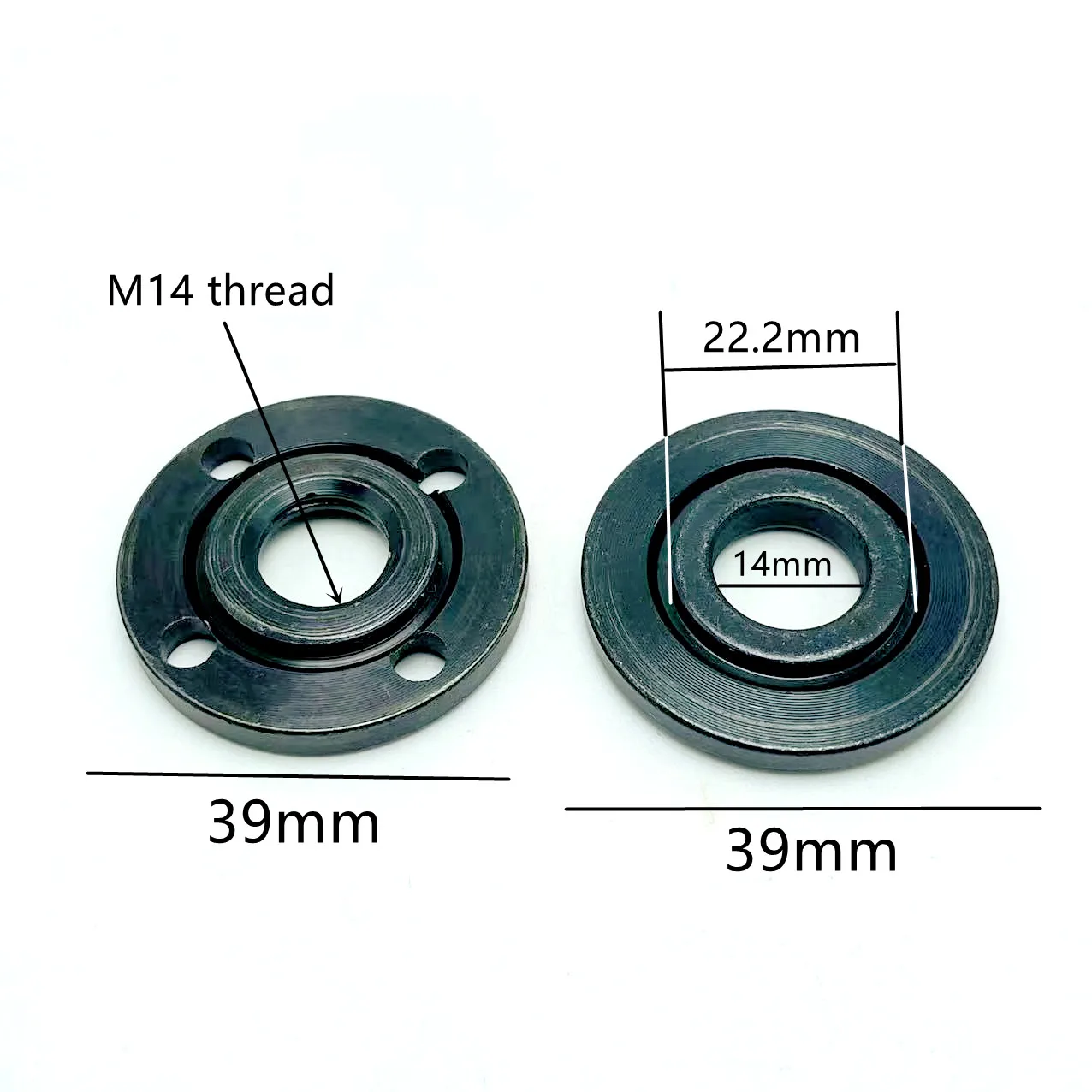 2pcs M14 Thread Angle Grinder Flange Nut Set Tools Metal Replacement 14mm Spindle Thread Power Tool Grinders Steel Lock Nuts s6207zz bearing 35 72 17 mm 2pcs abec 1 s6207 z zz s 6207 440c stainless steel s6207z ball bearings