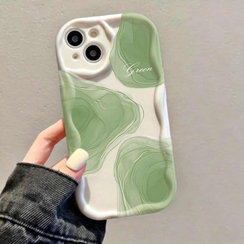 Green Gradient Wavy Cream Soft Phone Case