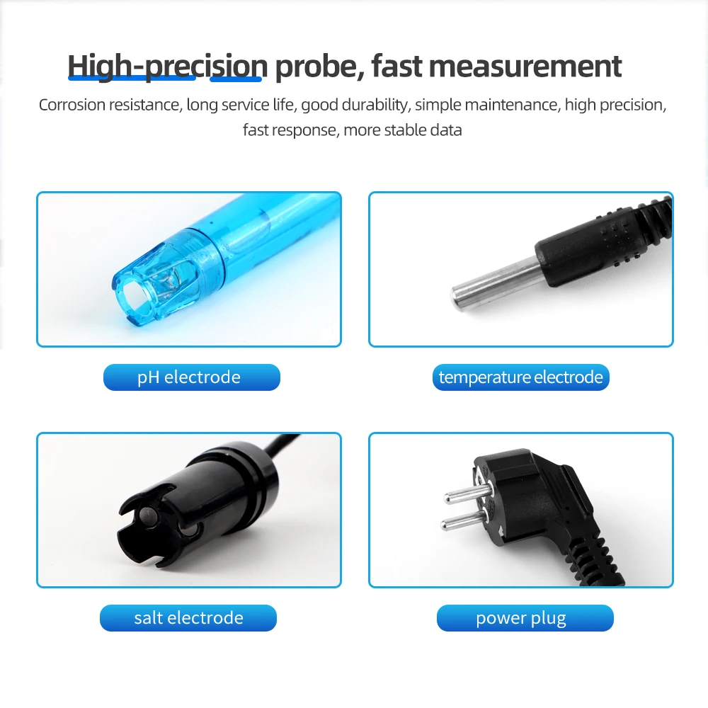    ׽ 3-in-1 ٱ Ʈ , PH EC TDS SALT SG.Temp Meter APP Control EU ÷